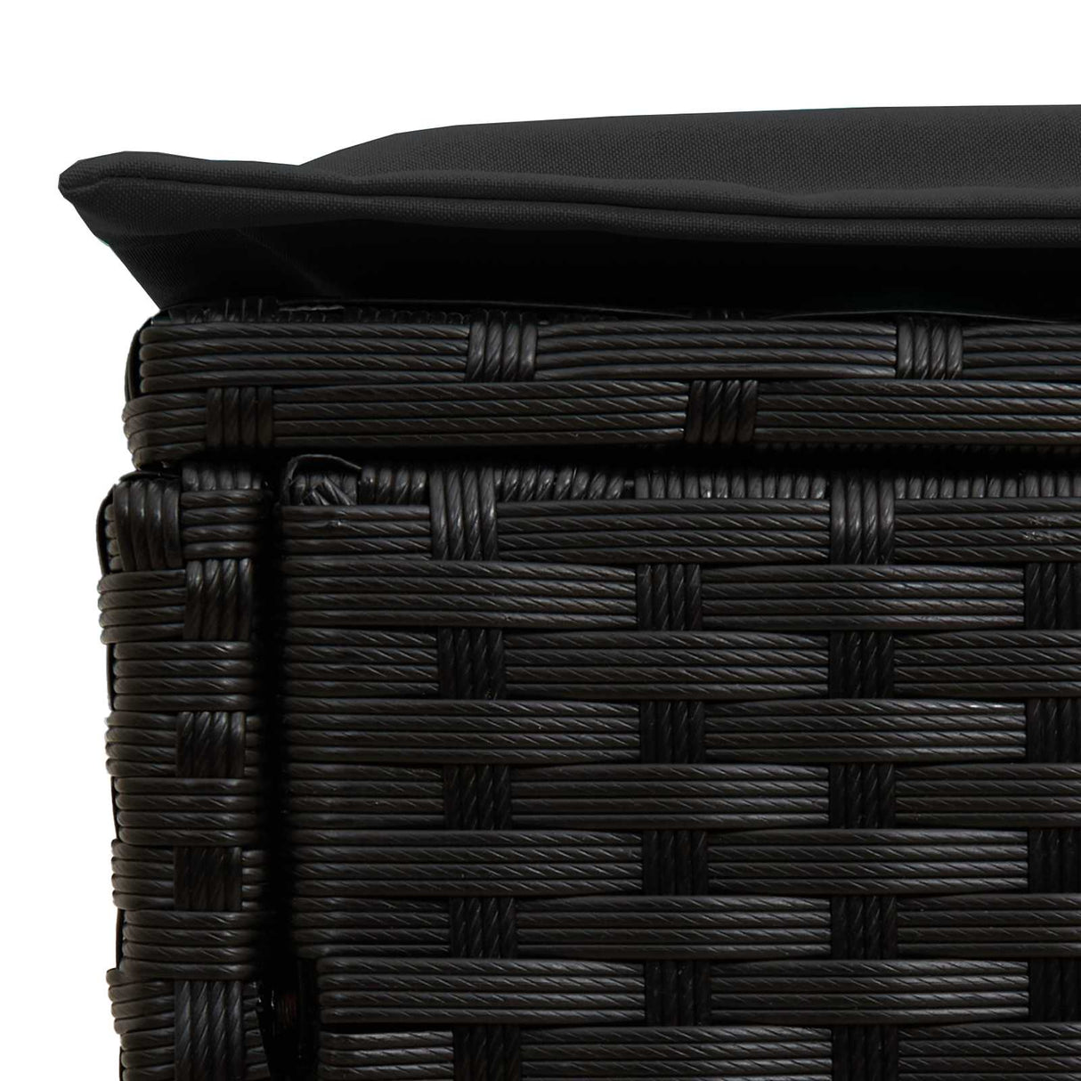 vidaXL Tuin Voetenbank met kussen 2 Stuk Zwart 38 x 38 x 45 cm PE Riet