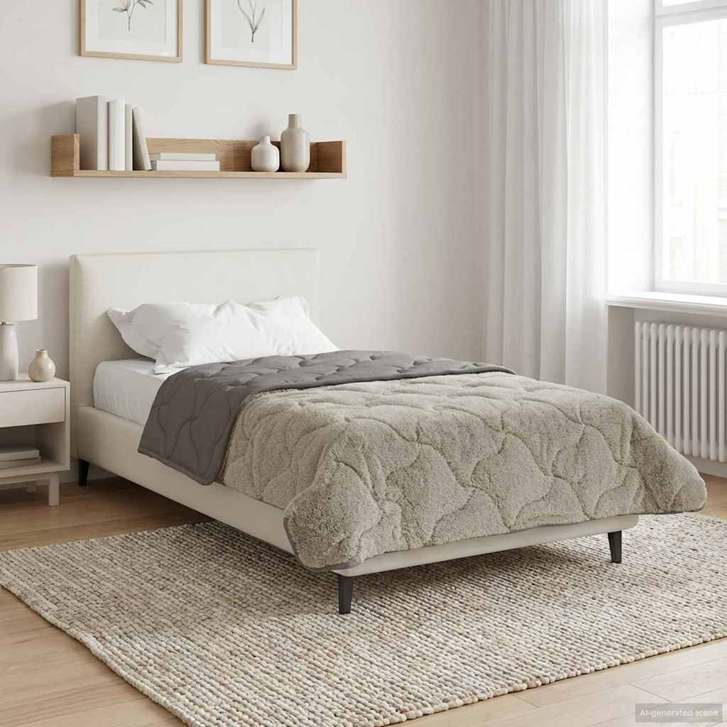 vidaXL Volledig Jaar Dekbed Gekwilt Antraciet 135 x 200 cm