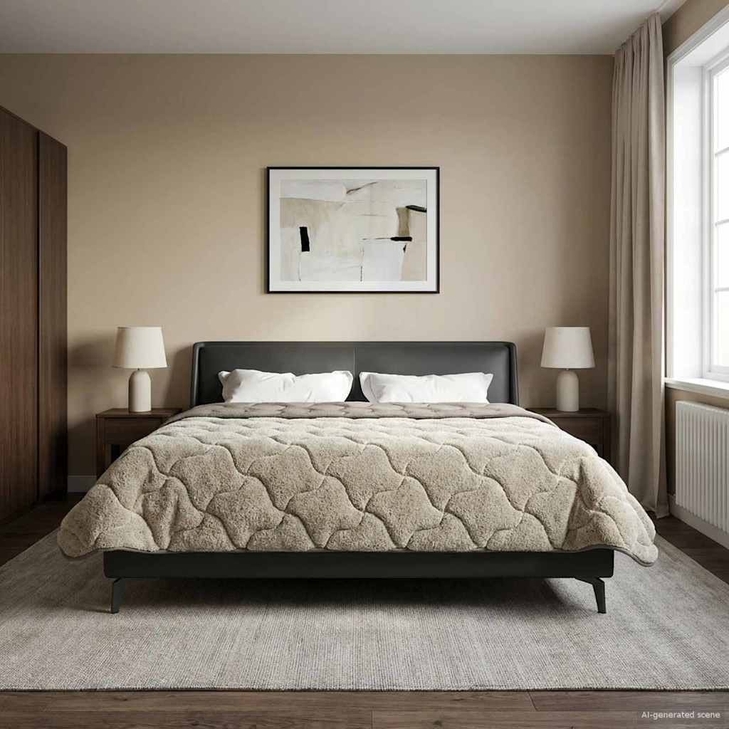 vidaXL Volledig Jaar Dekbed Gekwilt Antraciet 135 x 200 cm