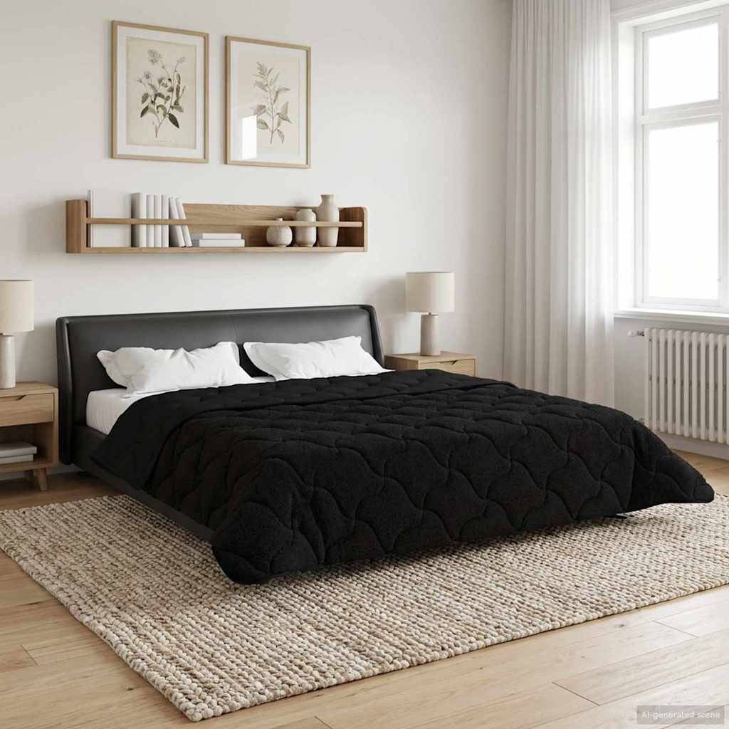 vidaXL Volledig Jaar Dekbed Gekwilt Antraciet 135 x 200 cm