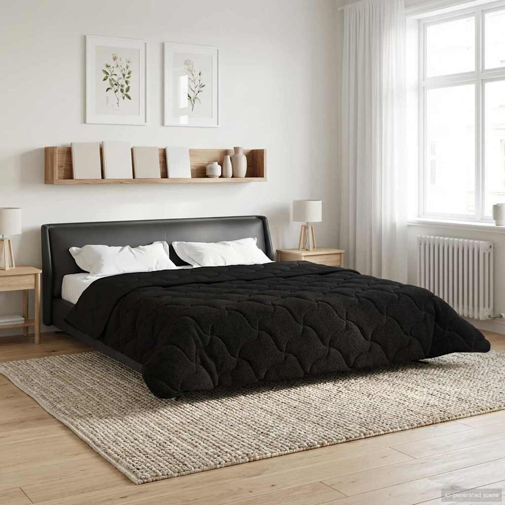 vidaXL Volledig Jaar Dekbed Gekwilt Antraciet 135 x 200 cm