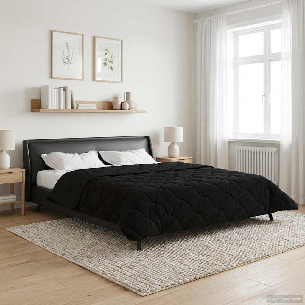 vidaXL Volledig Jaar Dekbed Gekwilt Antraciet 135 x 200 cm