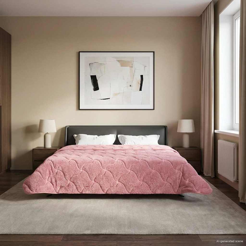 vidaXL Volledig Jaar Dekbed Gekwilt Antraciet 135 x 200 cm