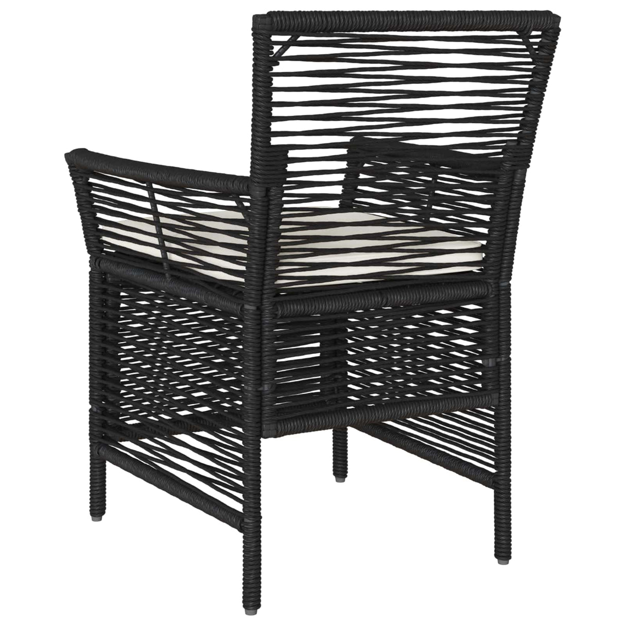vidaXL Buitenzit met kussen 2 pcs Zwart en Crème poly rattan