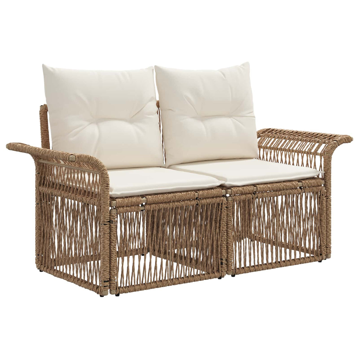 vidaXL Tuin Sofa 2-Aantal zitplaatsen Zwart poly rattan