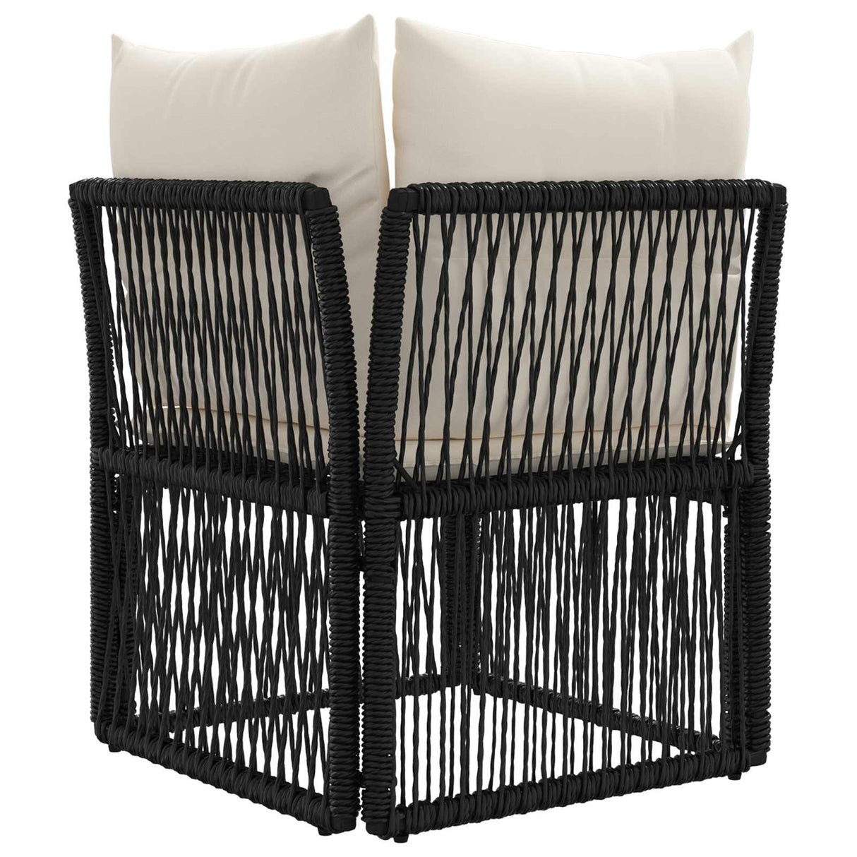vidaXL Hoeksofa eenheid Zwart poly rattan