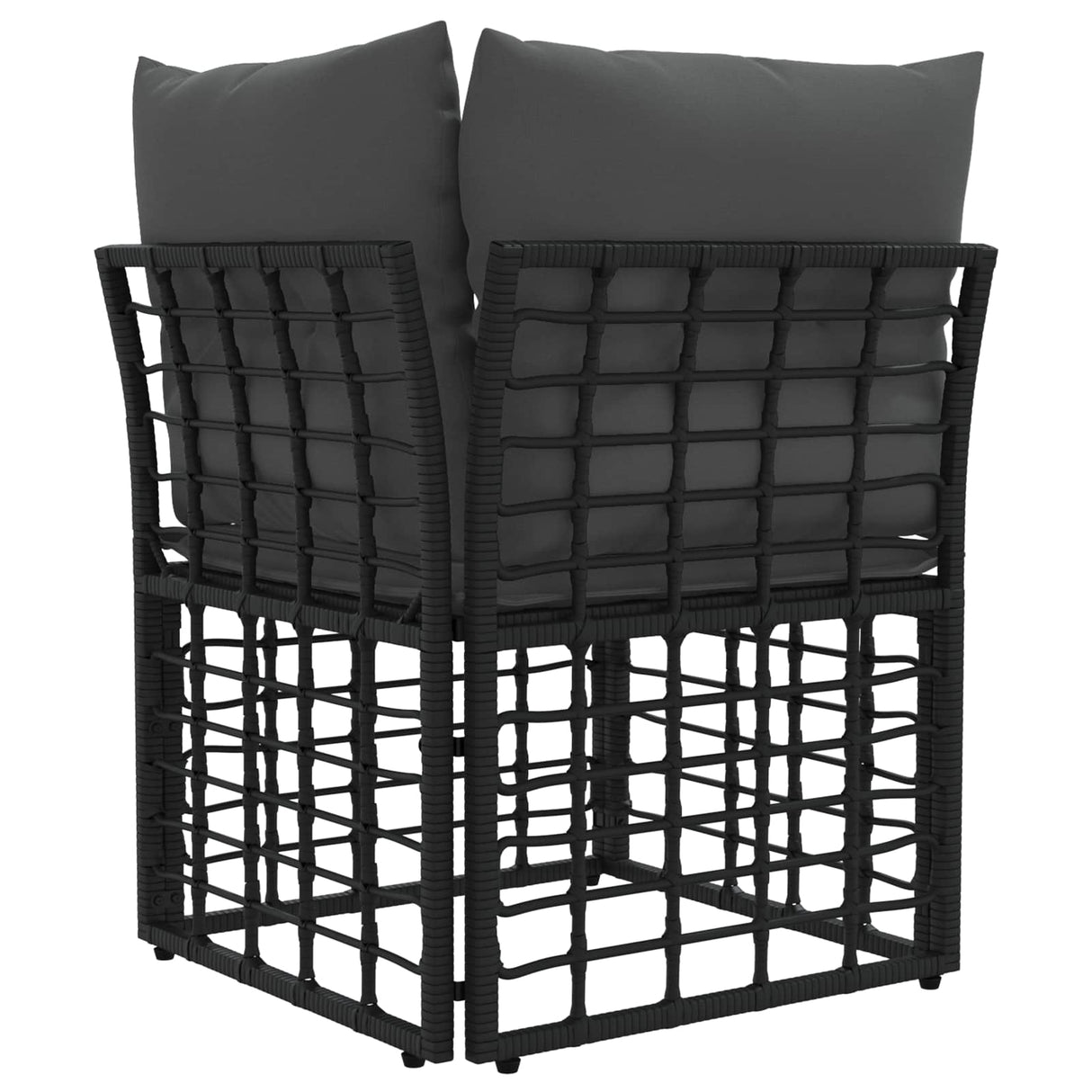 vidaXL Modulair Buitenkant Hoekbank Eenheid Zwart poly rattan