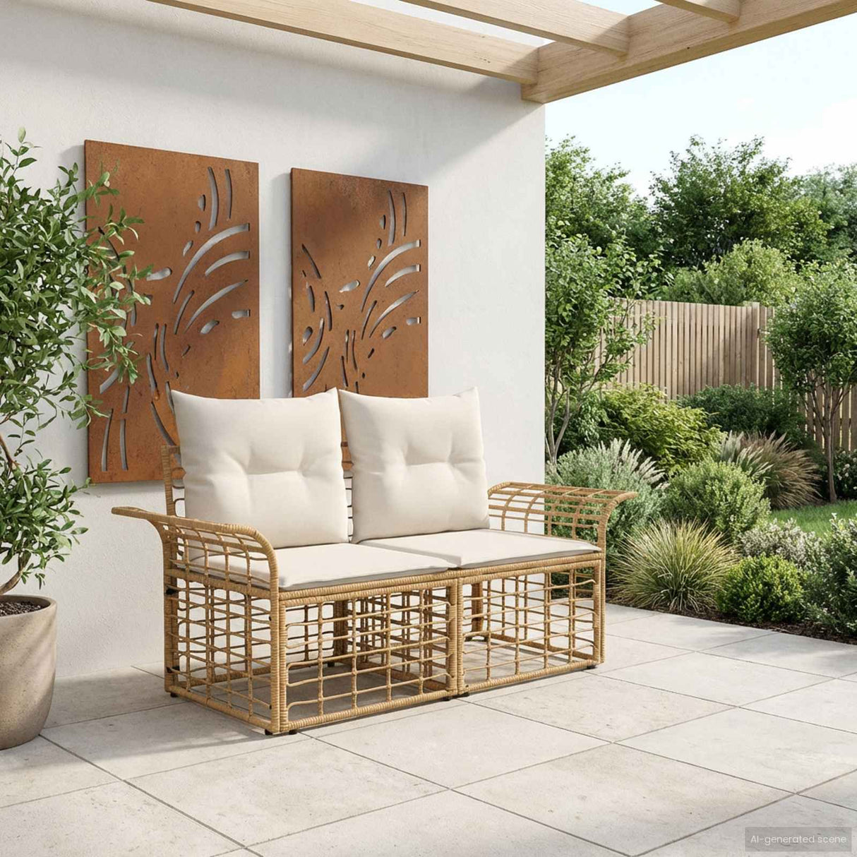 vidaXL Buiten loveseat 2 pcs Zwart en Donker Grijs poly rattan