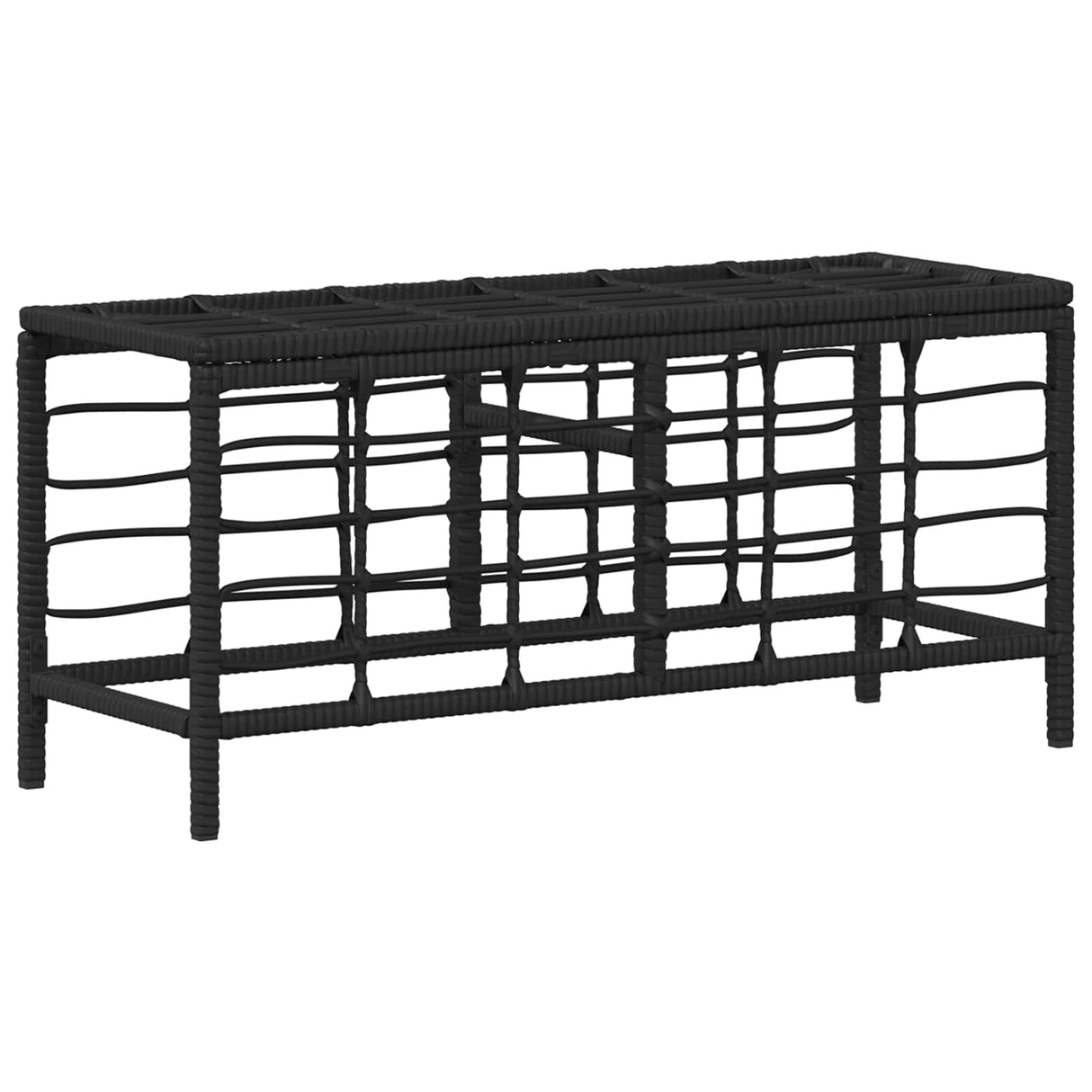 vidaXL Tuin Eettafel Set 3 pcs Zwart en Grijs Poly Riet en Acacia Hout