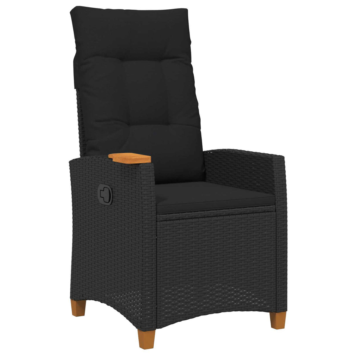 vidaXL Verstelbare stoel met theetafel Zwart 62 x 64 x 112 cm