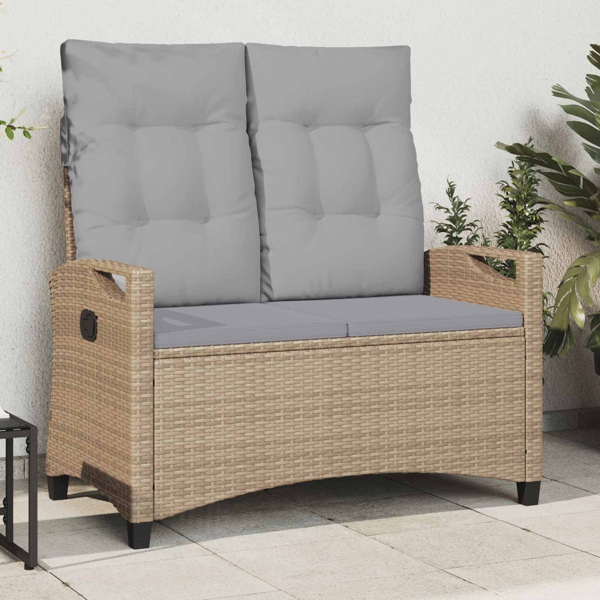 vidaXL Tuinbank met kussen Zwart 105 x 60 x 112 cm Staal en Polyester