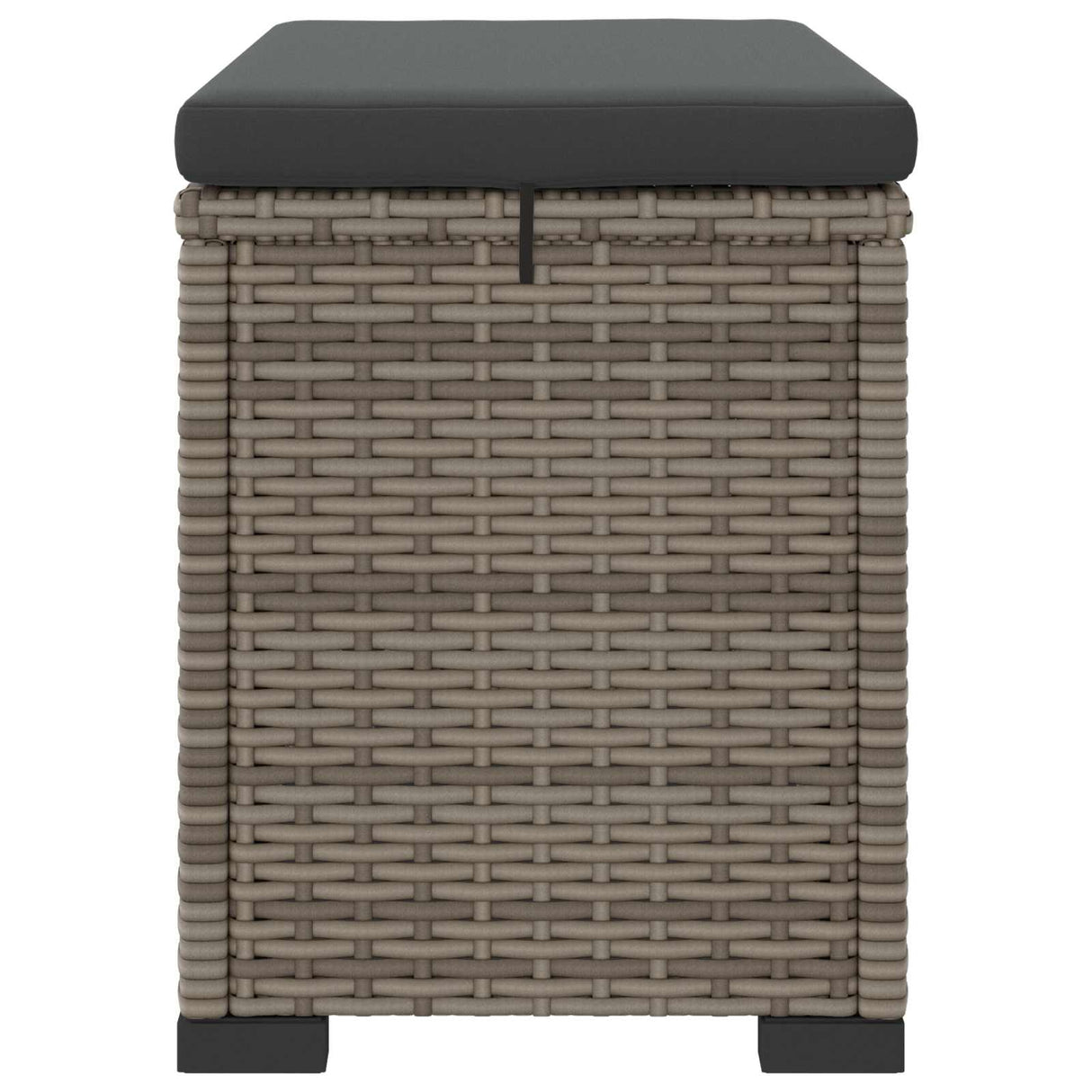 vidaXL Stool with Cushion 40x30x40 cm Poly Rattan Black