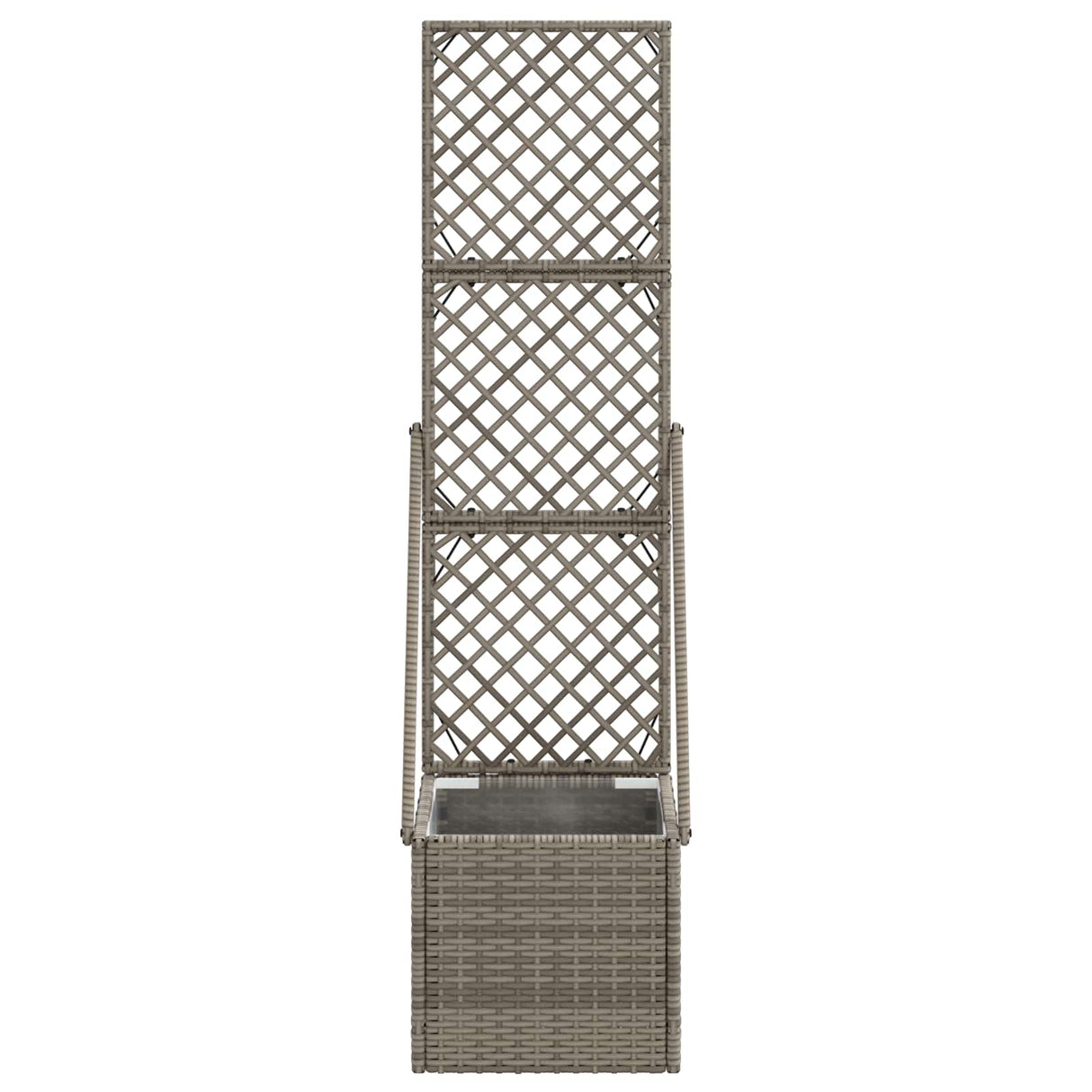 vidaXL Tuinplanter met Trellis Grijs 35 x 30 x 135 cm poly rattan