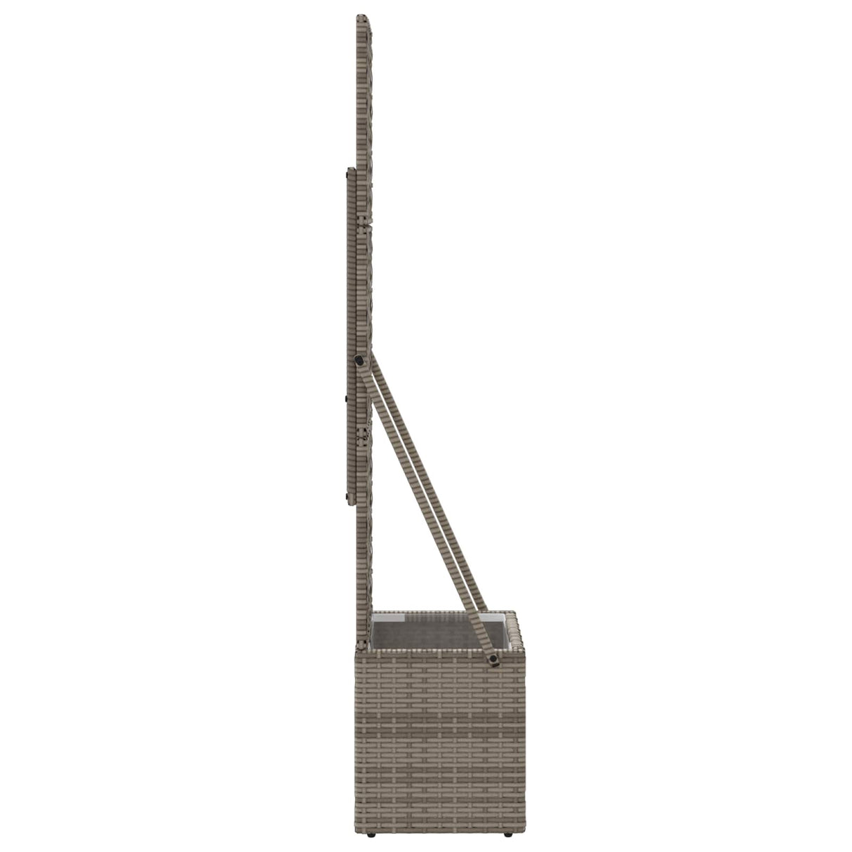 vidaXL Tuinplanter met Trellis Grijs 35 x 30 x 135 cm poly rattan