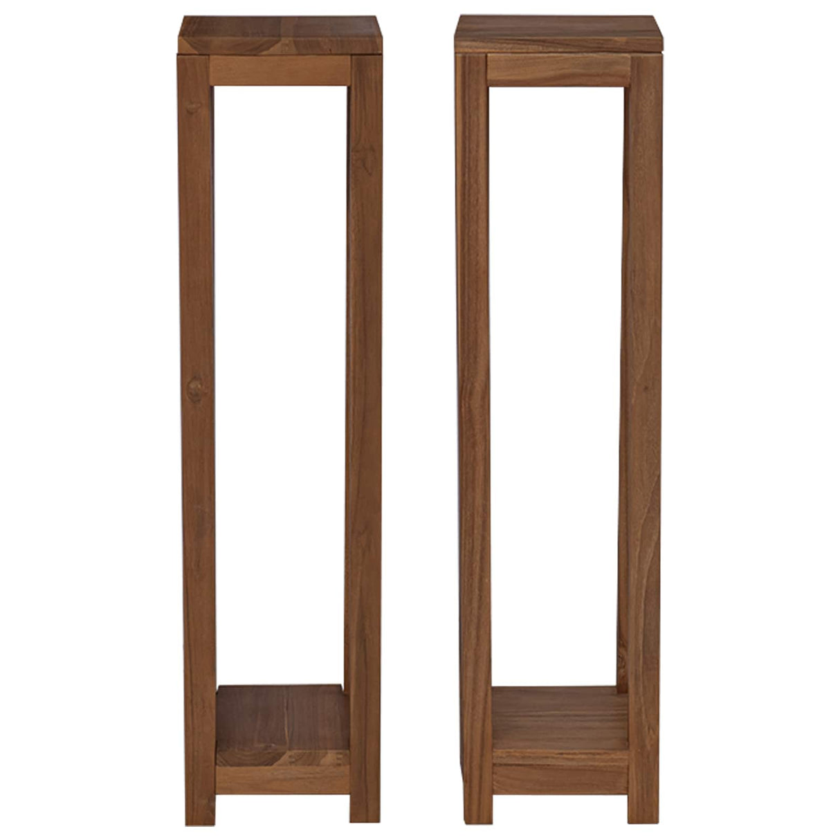 vidaXL Plantenstand 3 st Naturel 25 x 25 x 80 cm Massief Teakhout