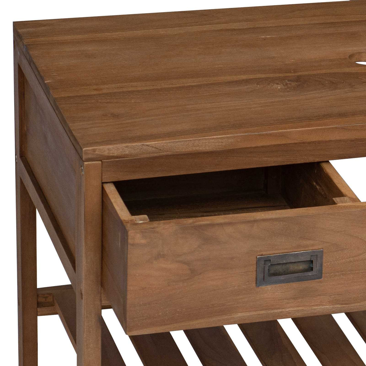 vidaXL Badkamerkast Naturel 60 x 45 x 75 cm Massief Teakhout
