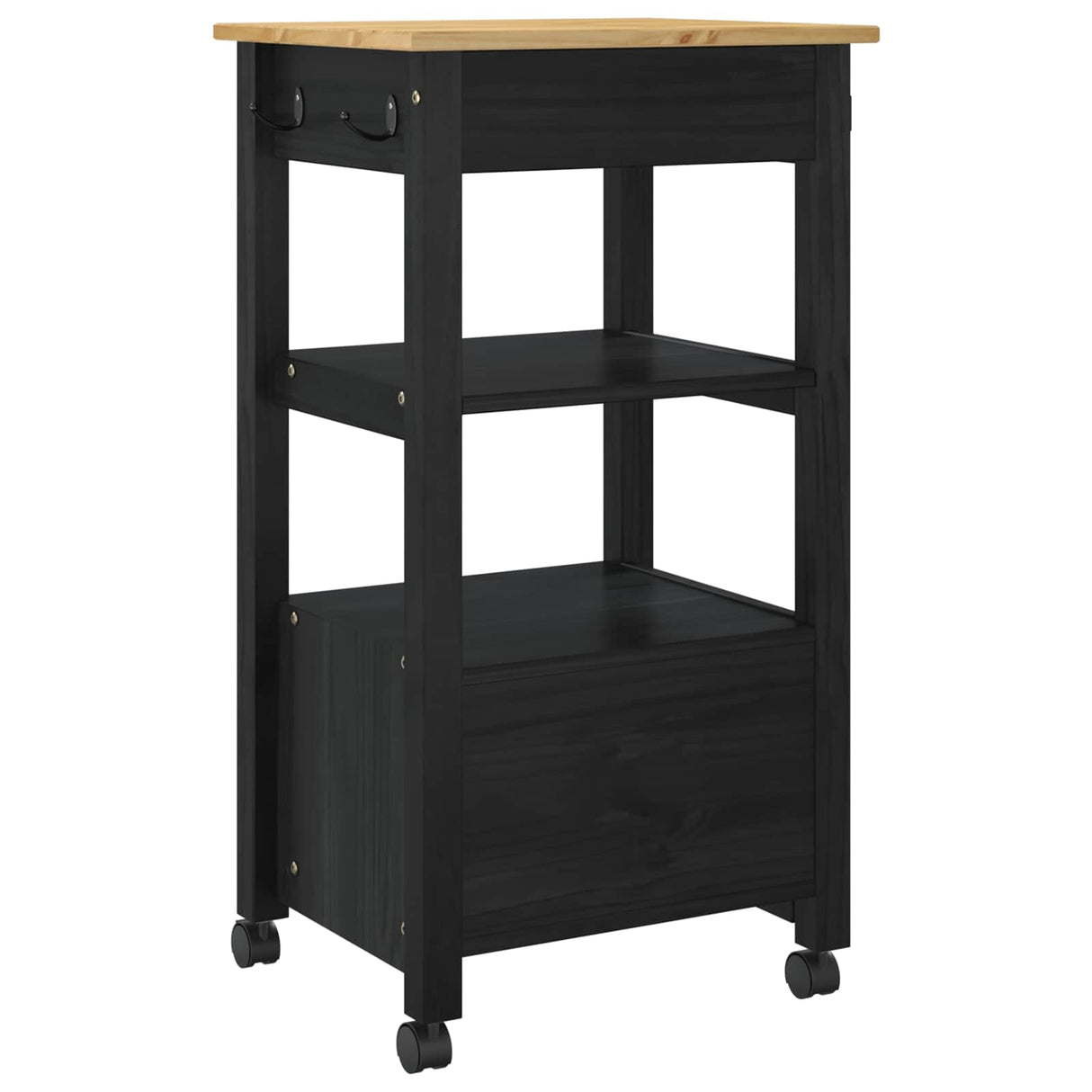 vidaXL Keukentrolley MONZA 48x40x88,5 cm massief grenenhout