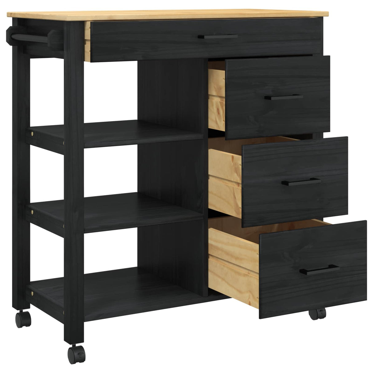 vidaXL Kitchen Trolley MONZA 84x40x88.5 cm Solid Pine Wood