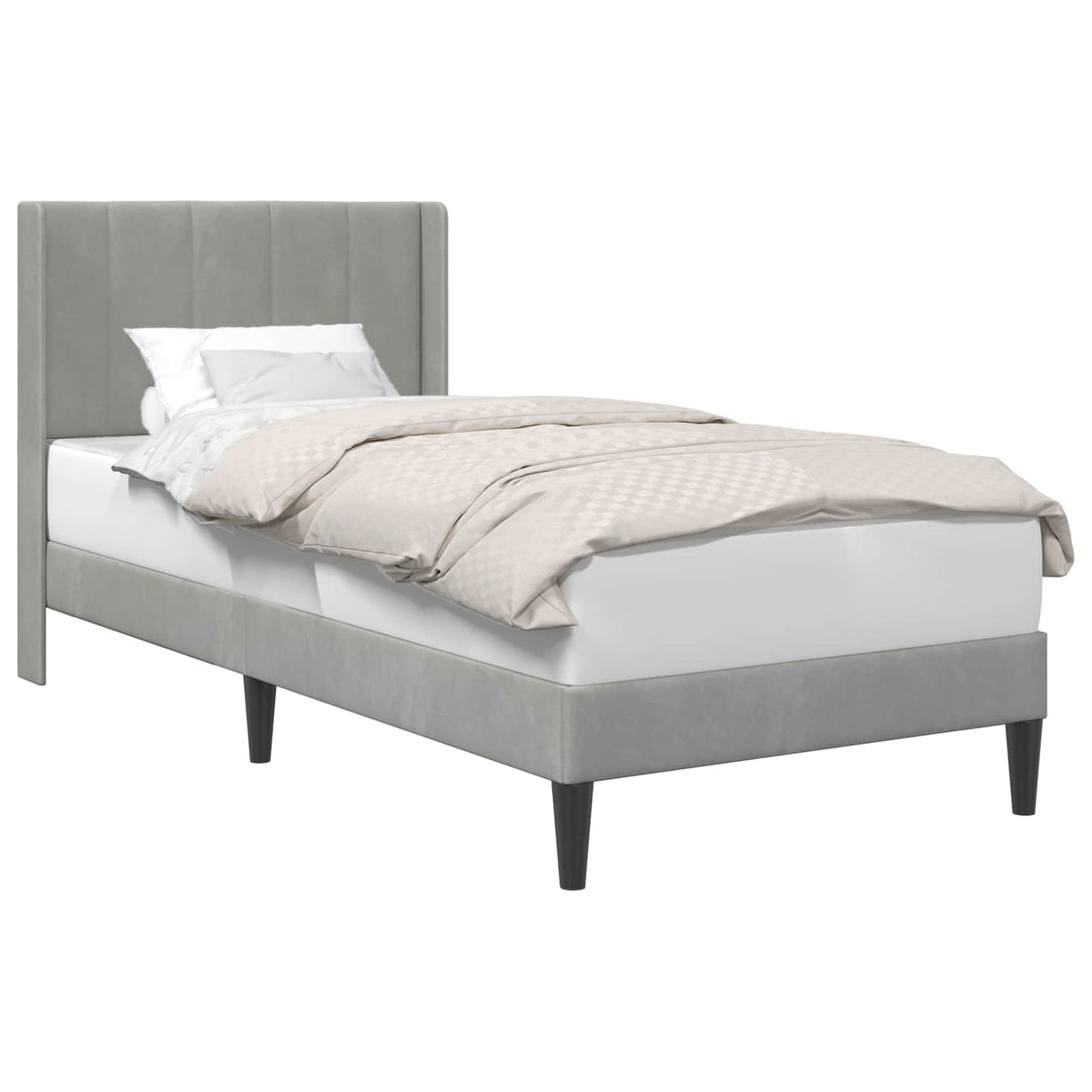 vidaXL Bedframe met hoofdeinde Lichtgrijs 80 x 200 cm Fluweel