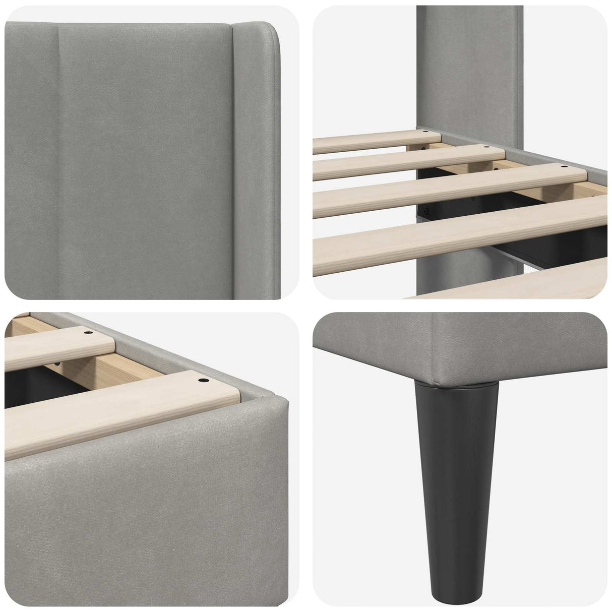 vidaXL Bedframe met hoofdeinde Lichtgrijs 80 x 200 cm Fluweel