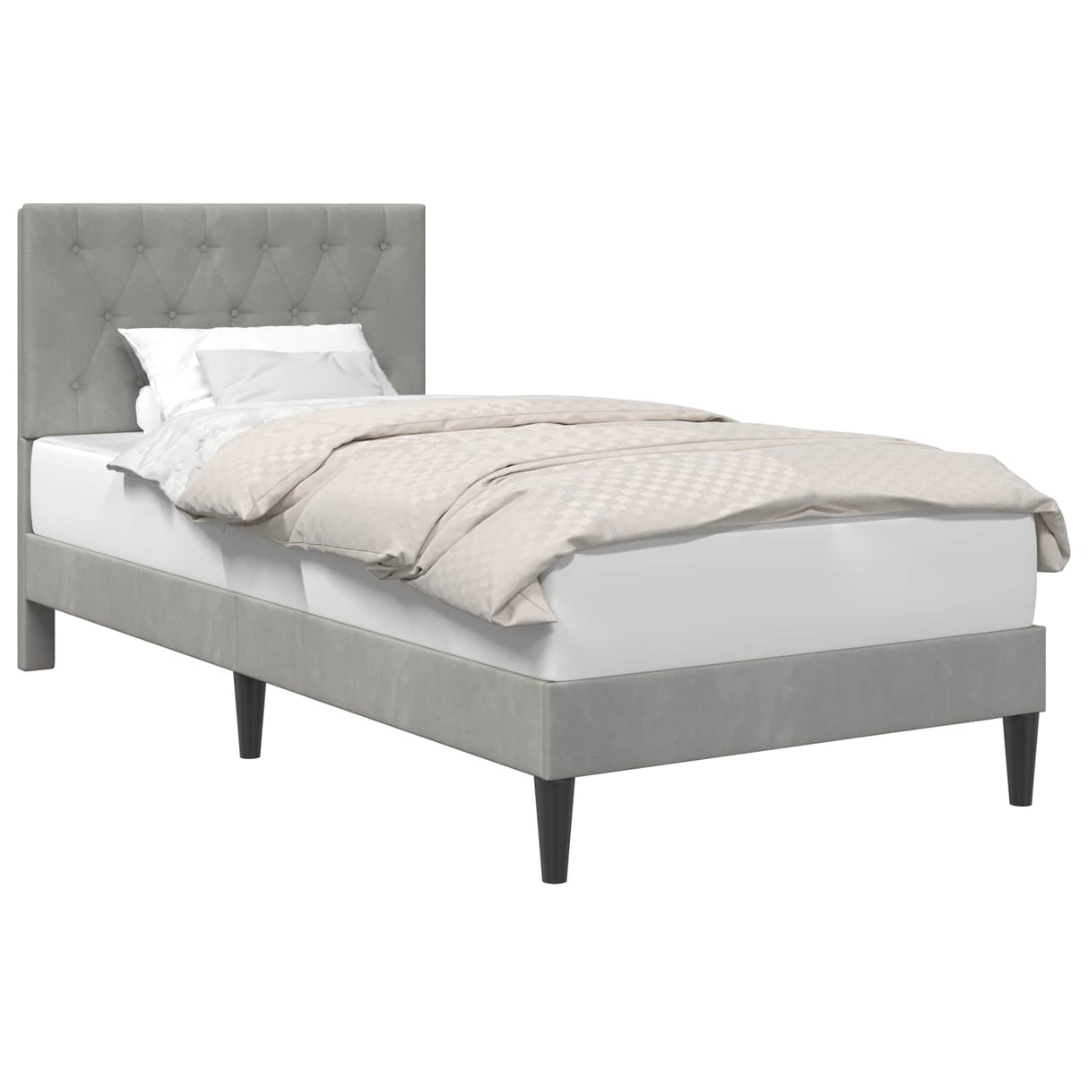 vidaXL Bedframe met hoofdeinde Lichtgrijs 80 x 200 cm Fluweel