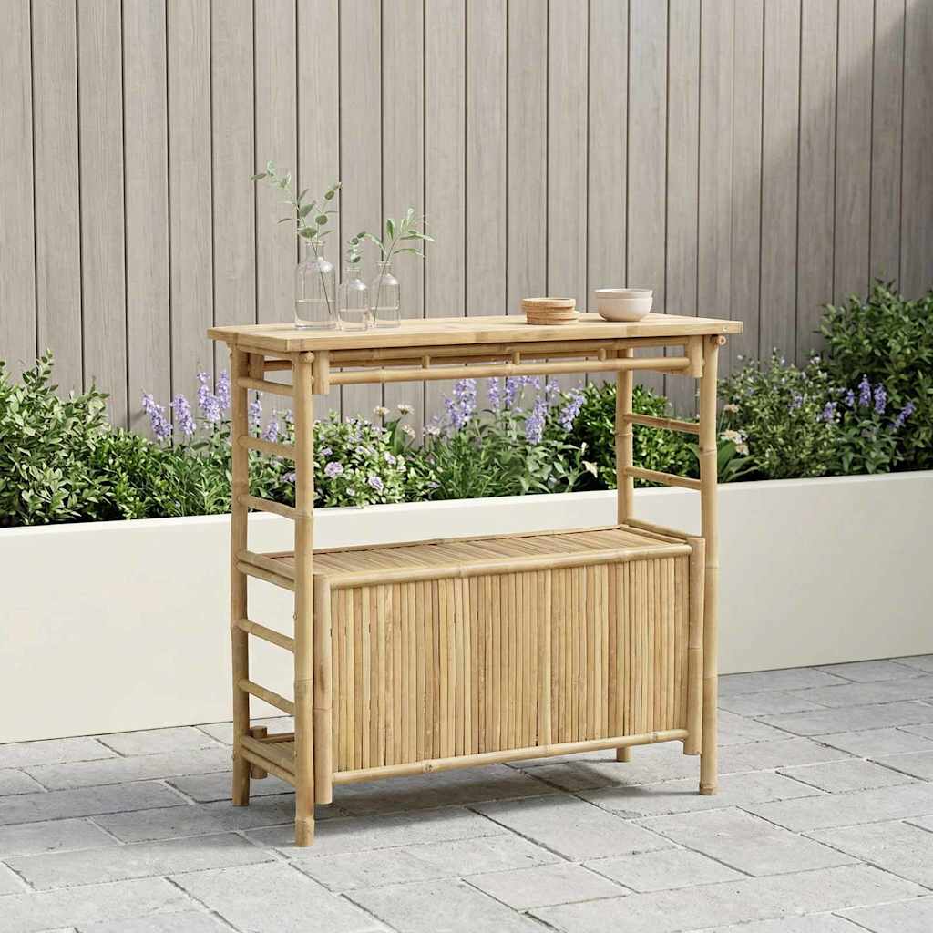 vidaXL Outdoor Bar Table Natural 110 x 50 x 209 cm Bamboo