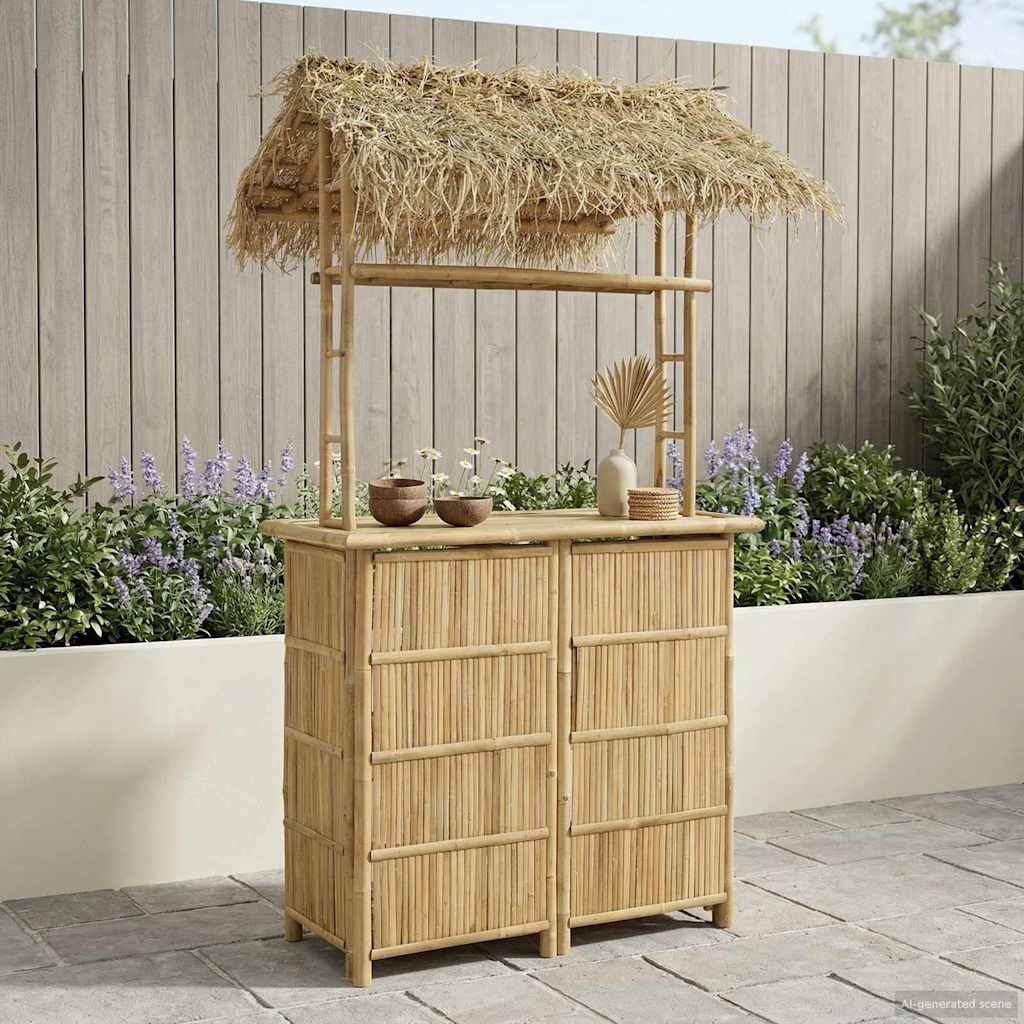 vidaXL Outdoor Bar Table Natural 110 x 50 x 209 cm Bamboo
