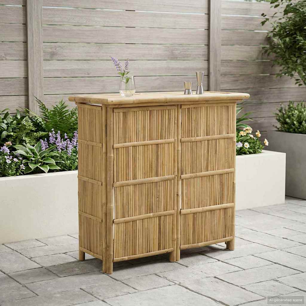 vidaXL Outdoor Bar Table Natural 110 x 50 x 209 cm Bamboo