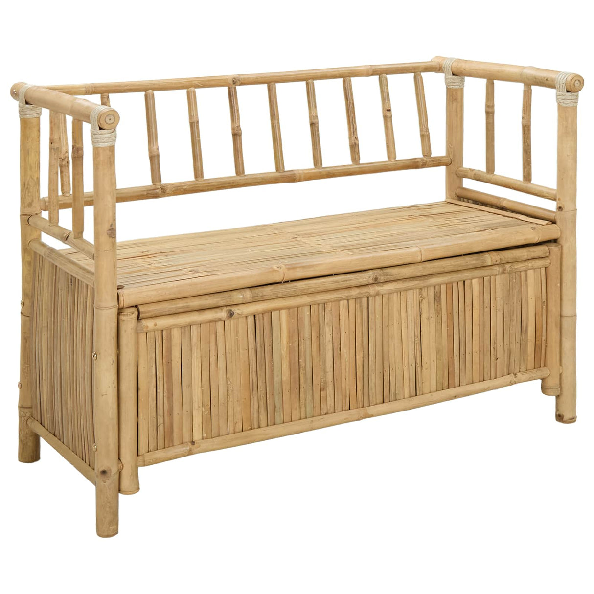 vidaXL Garden Storage Bench 110 x 47 x 80 cm Bamboo Natural Rectangular