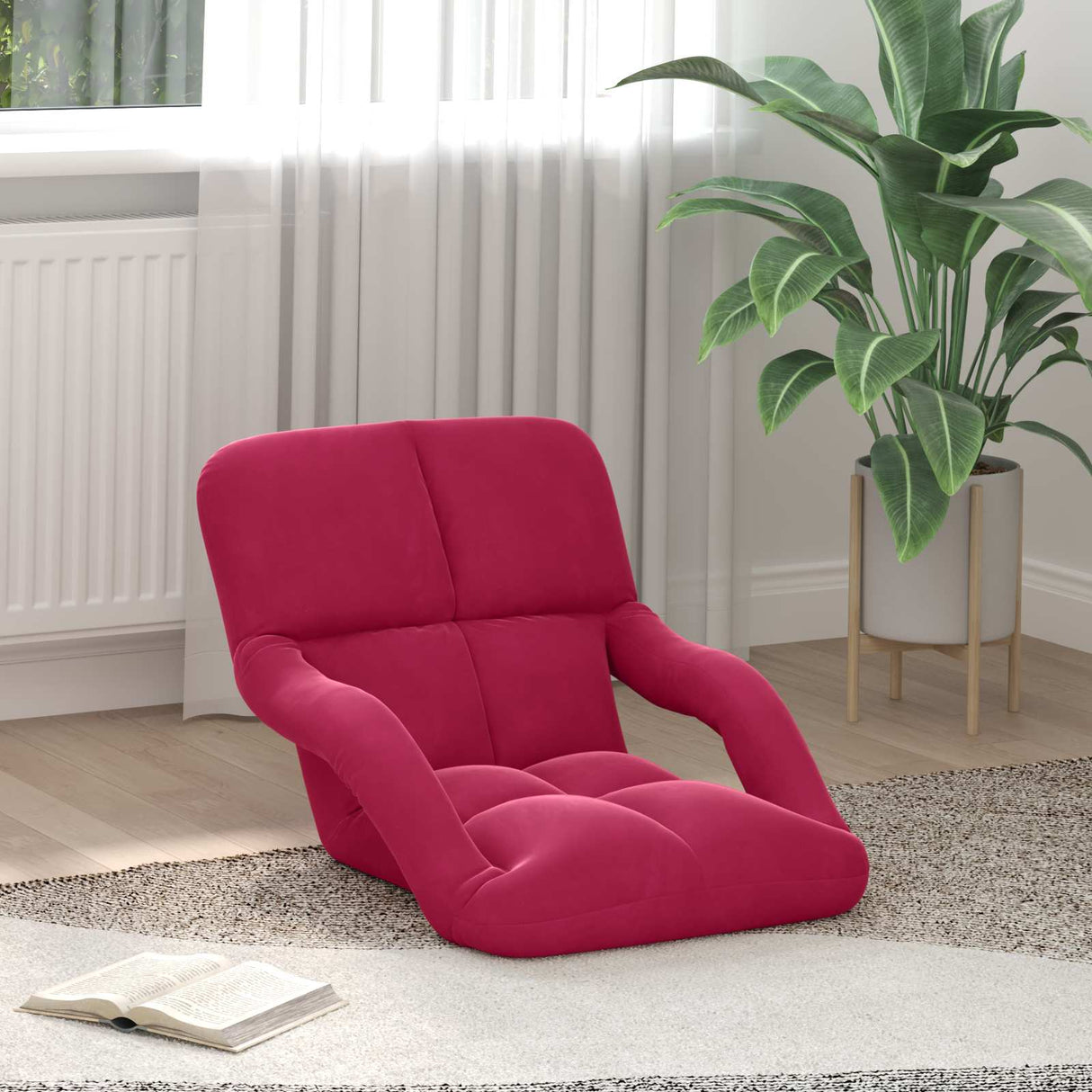 vidaXL Verstelbare vloostoel Lichtgrijs Fluweel