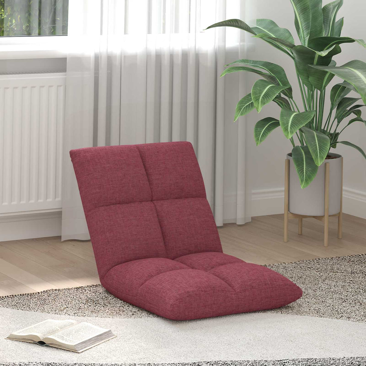vidaXL Adjustable Floor Chair Light Grey Fabric