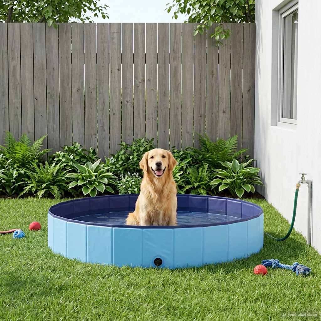 vidaXL Foldable Dog Pool 80x20 cm PVC Red