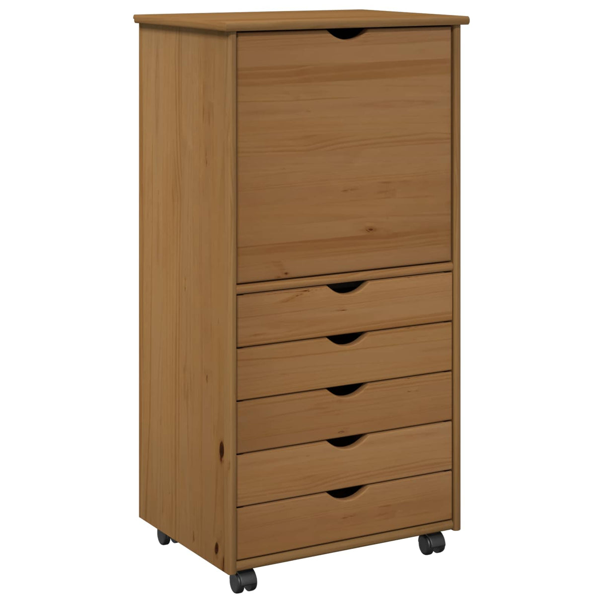 vidaXL Rollende kast Honing bruin 53 x 39 x 103 cm Massief vurenhout