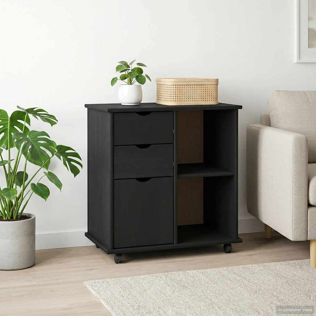 vidaXL Rollende kast met wiel Honing bruin 63,5 x 39 x 65,5 cm