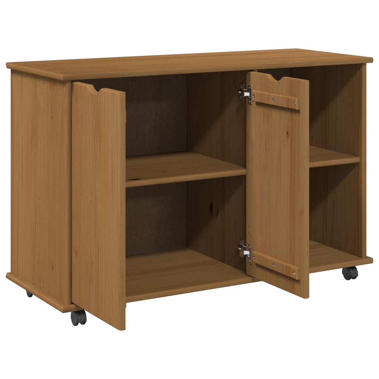 vidaXL Rollende kast Honing bruin 100 x 39 x 65,5 cm Massief vurenhout