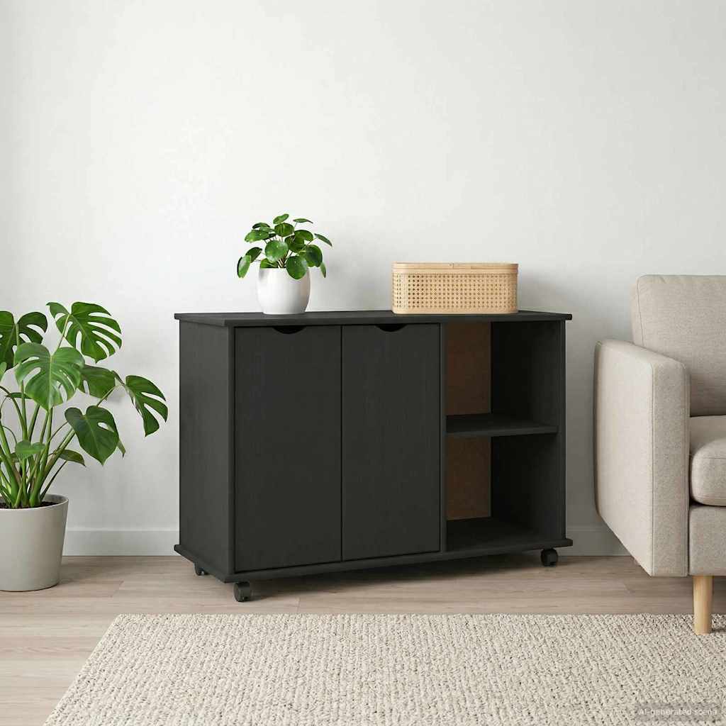 vidaXL Rollende kast Honing bruin 100 x 39 x 65,5 cm Massief vurenhout