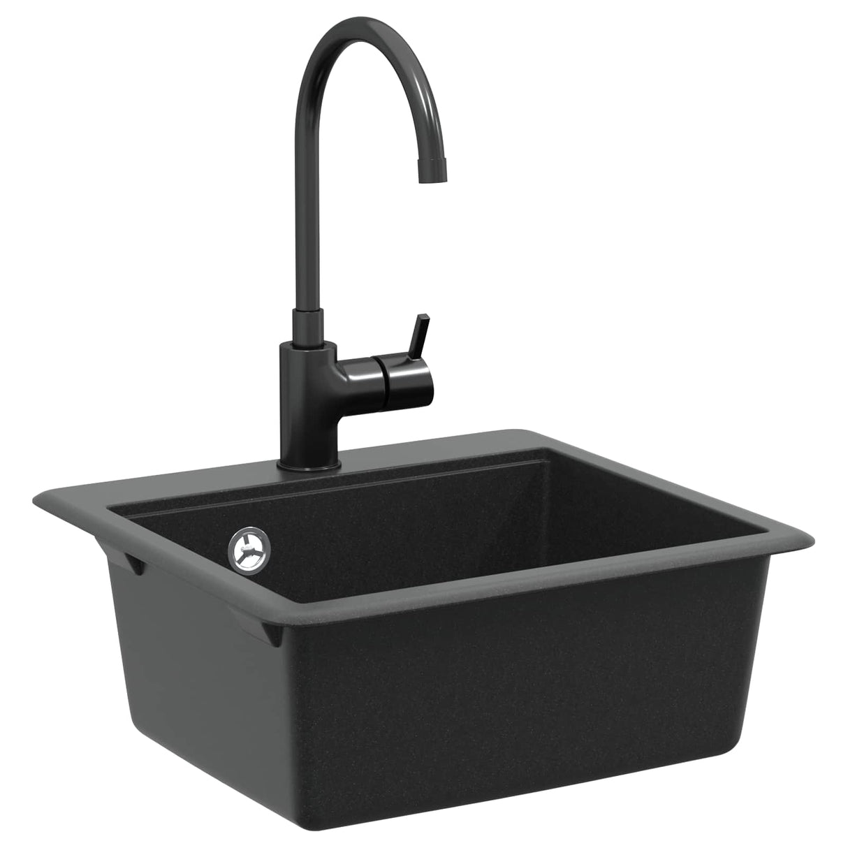 vidaXL Wasbak Zwart 470 x 440 mm Graniet
