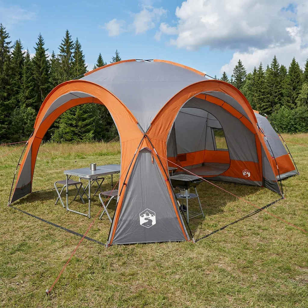 vidaXL Zijtent met dak Groen 410 x 410 x 250 cm Polyester en Staal