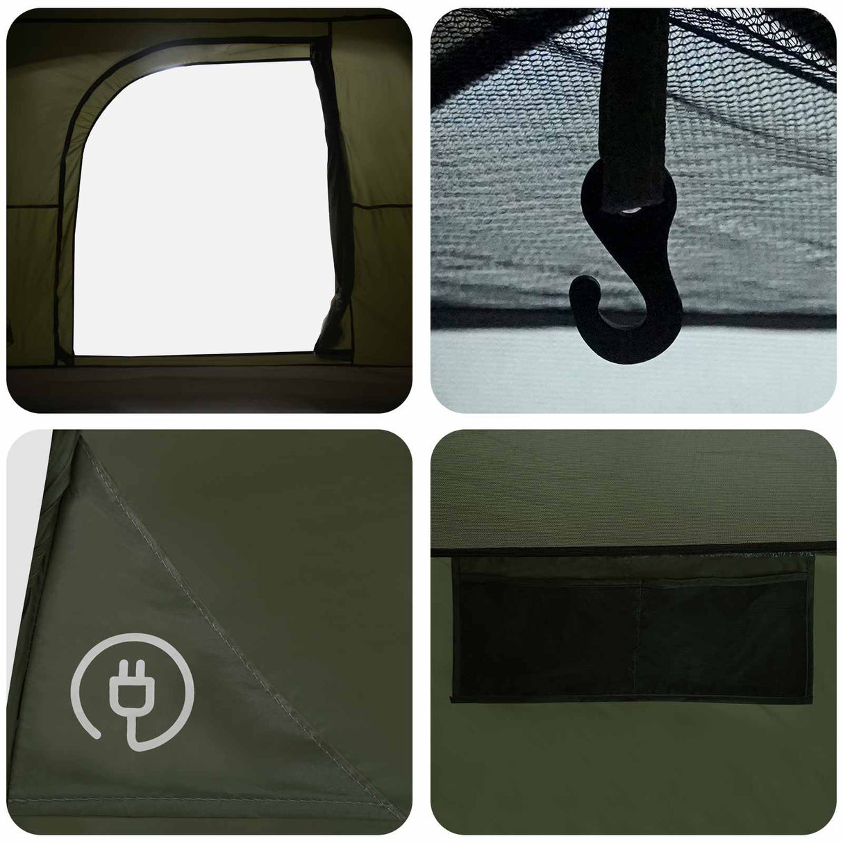 vidaXL Huisje Tent Olijfgroen 244 x 213 x 183 cm Polyester en Staal