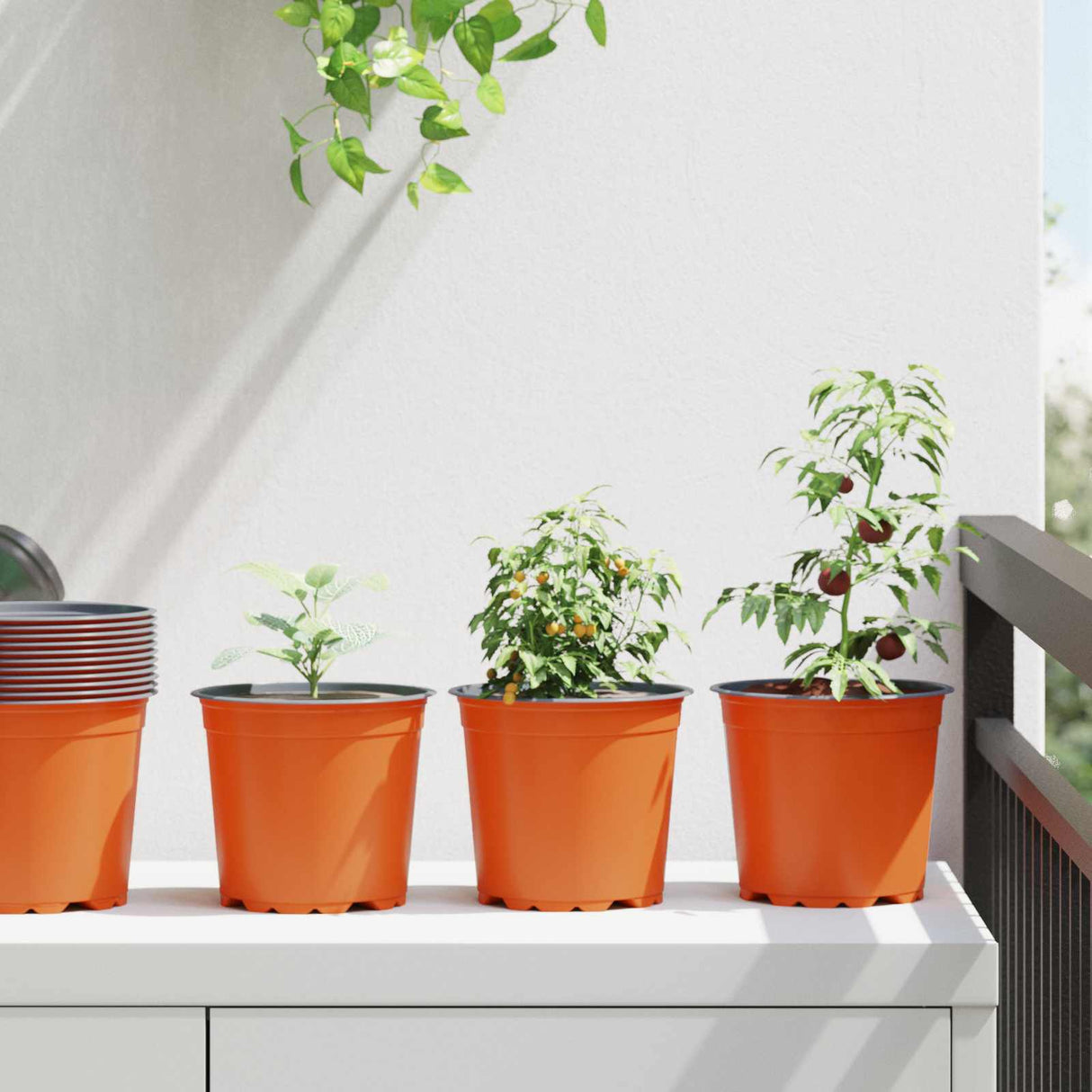 vidaXL Bloempot 50 pcs Terracotta Ø 15 x 12,5 cm Kunststof