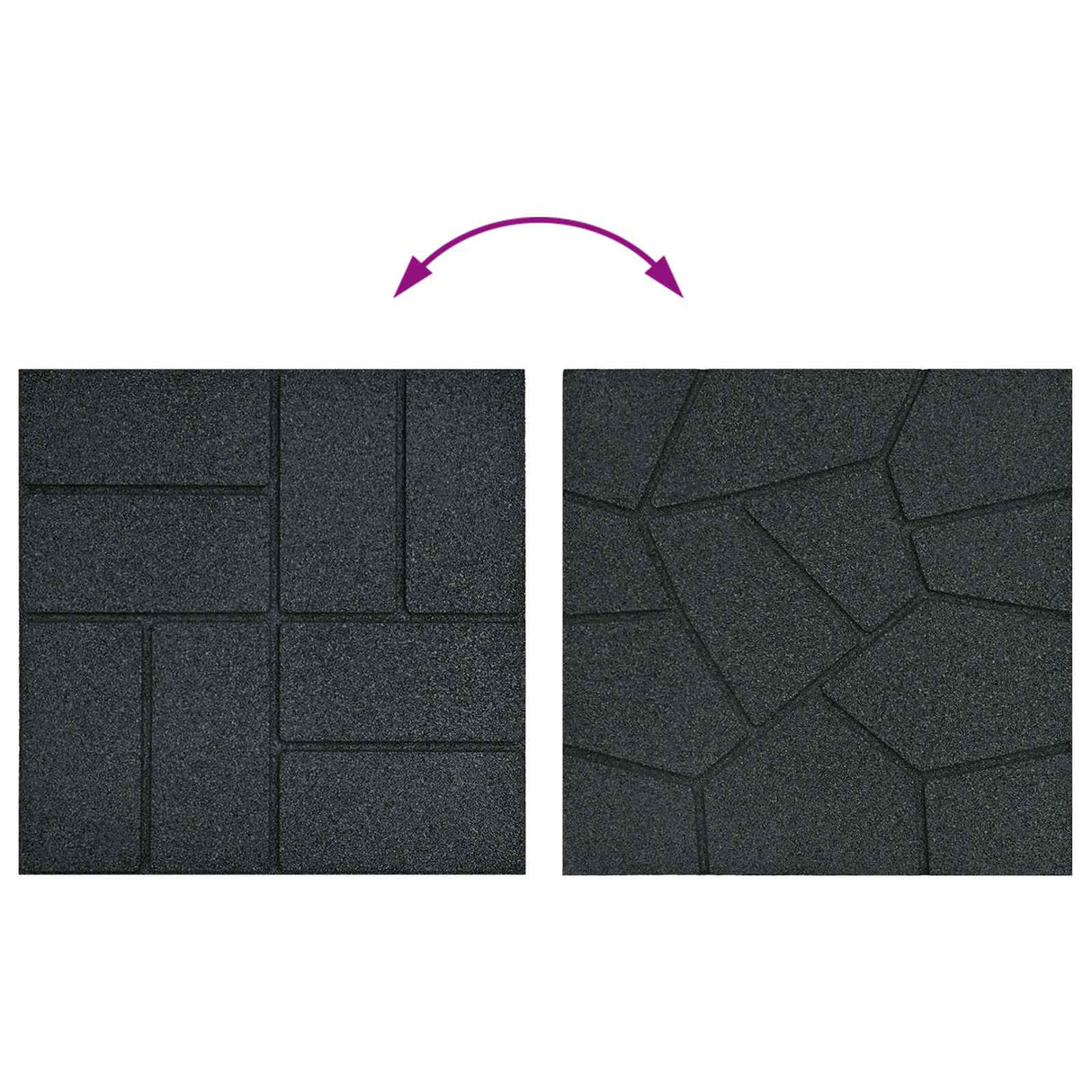 vidaXL Stapsteen 6 pcs Zwart 40,5 x 40,5 x 2 cm Rubber