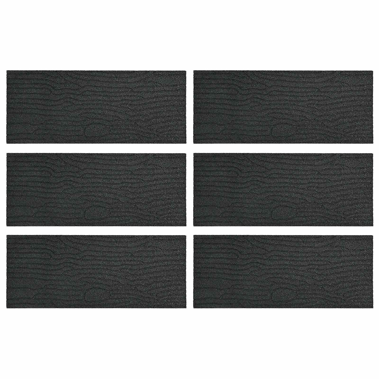 vidaXL Stepping Stone 6 pcs Black 60.5 x 25 x 2 cm Rubber