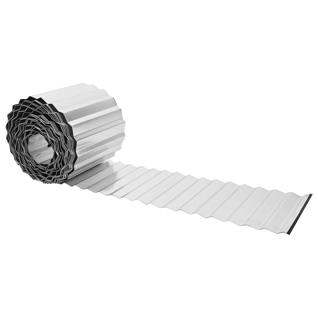 vidaxl Gazonrand 5 m x 10 cm Gegalvaniseerd staal zilver
