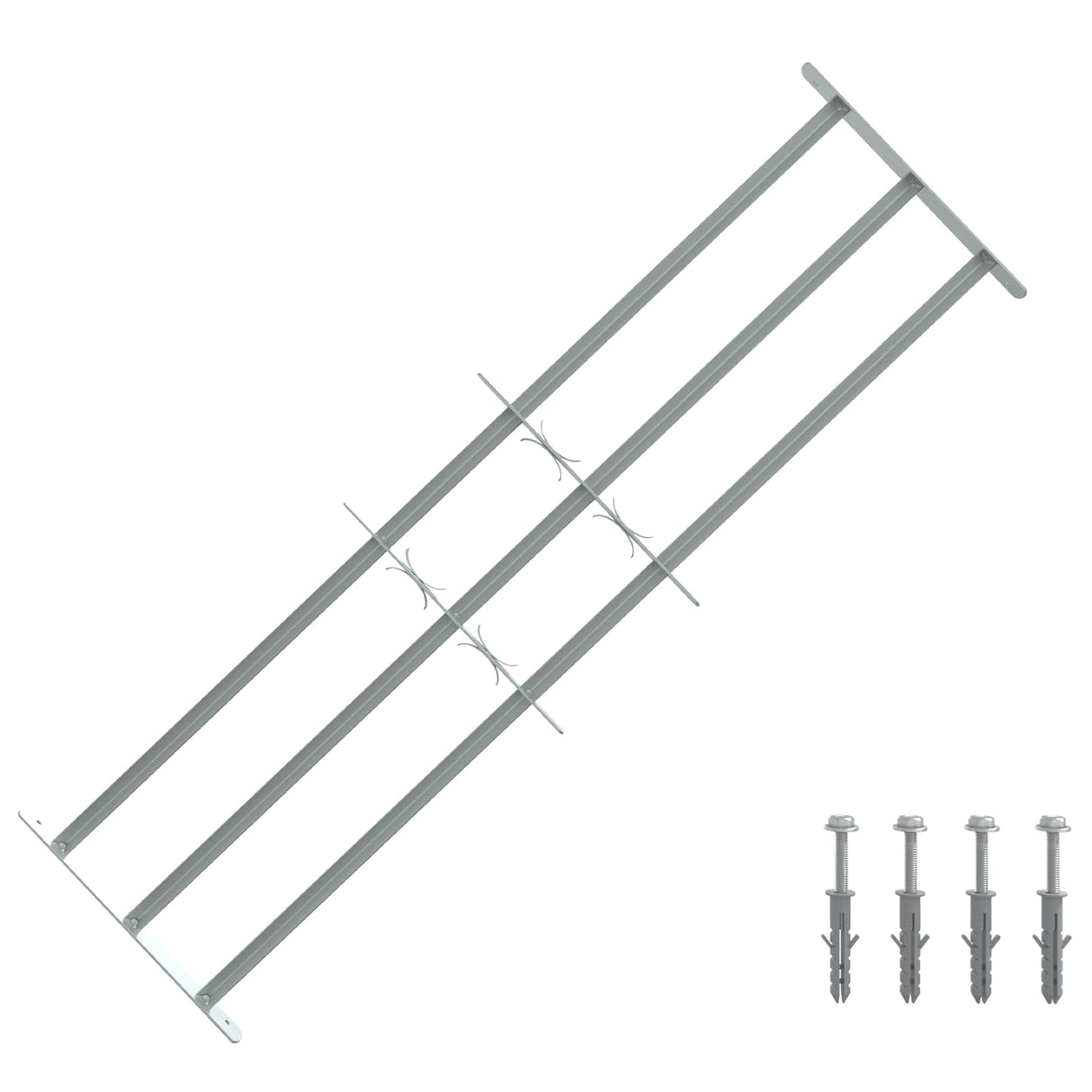 vidaXL Beveiligingsrooster voor ramen met 2 kruissteunen 3 pcs
