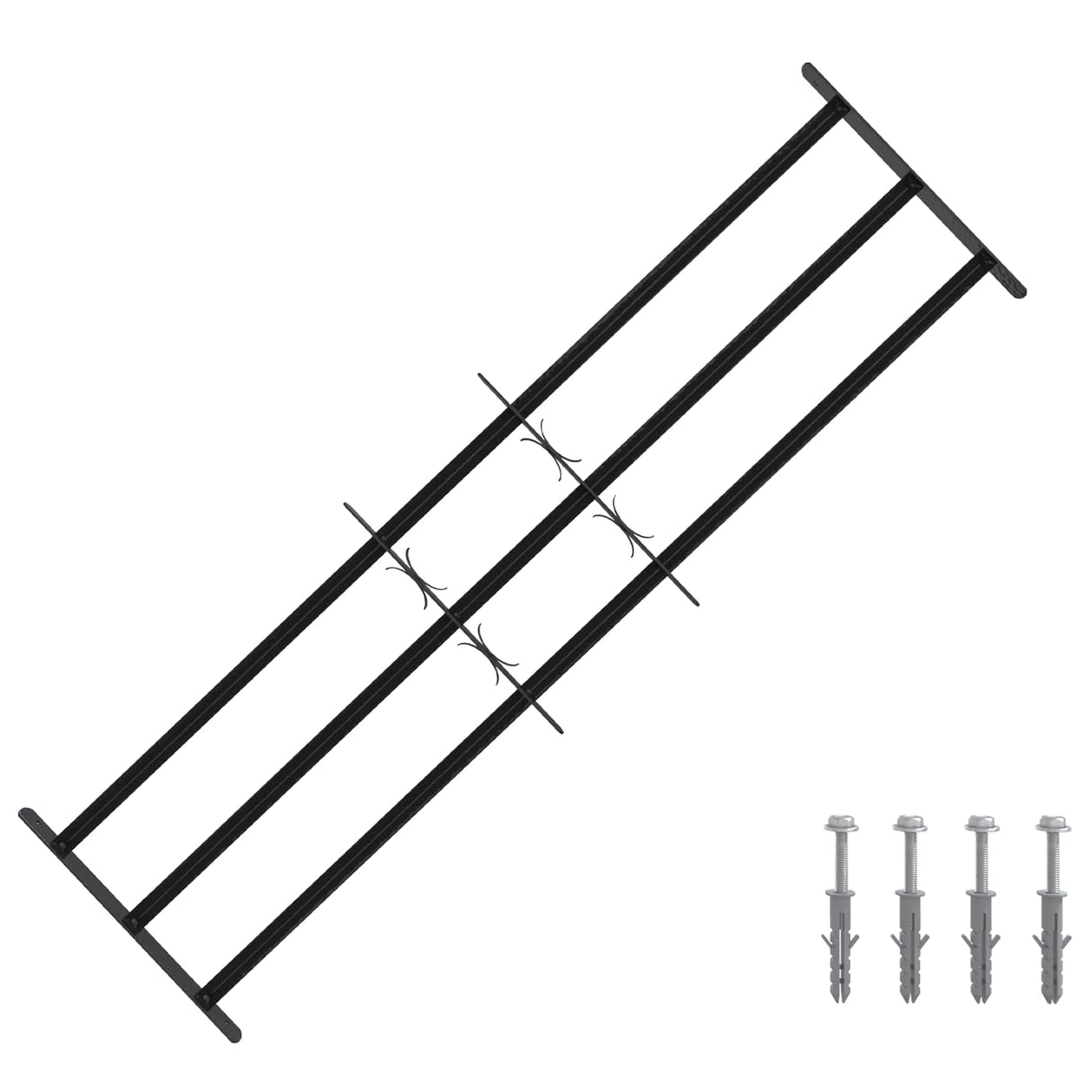 vidaXL Window Security Grille 76 x 30 cm Powder-Coated Steel Black