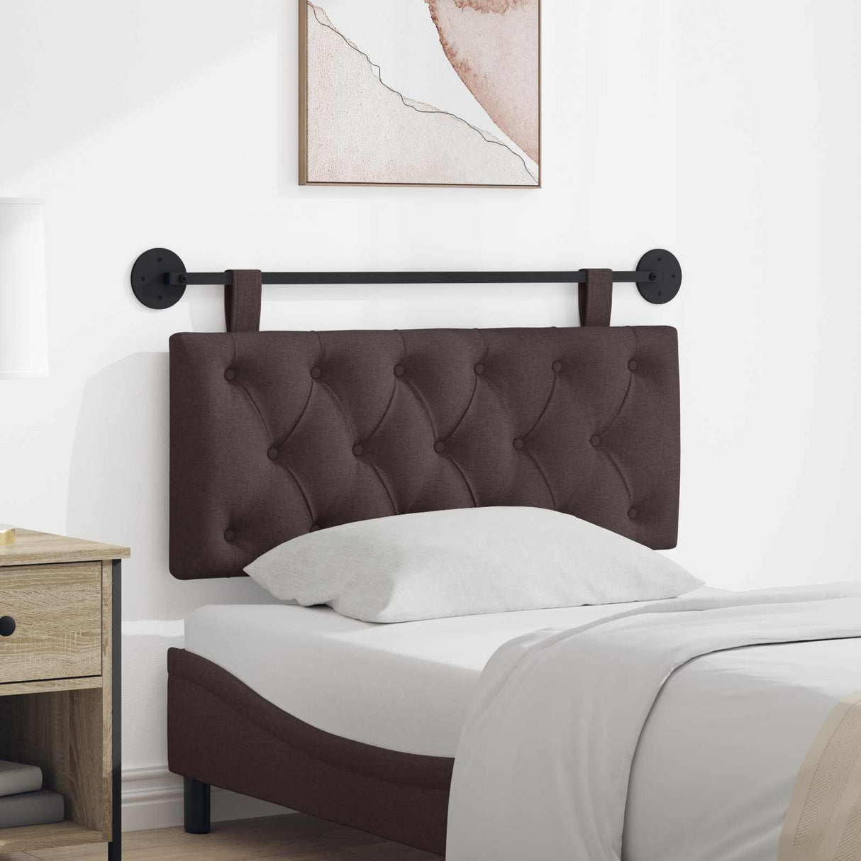vidaXL Tête de lit suspendue Jean bleu 90 x 55 x 7 cm Tissu
