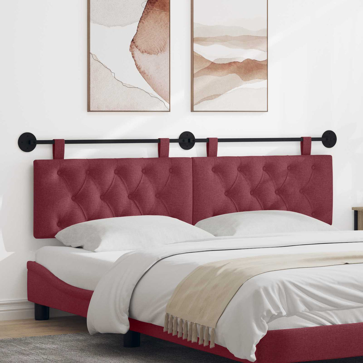 vidaXL Tête de lit suspendue Jean bleu 90 x 55 x 7 cm Tissu