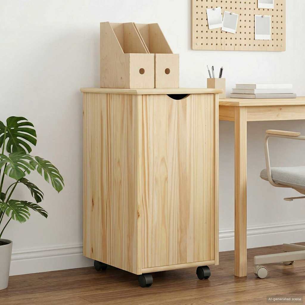 vidaXL Rollende kast Honing bruin 34 x 39 x 65,5 cm Massief vurenhout