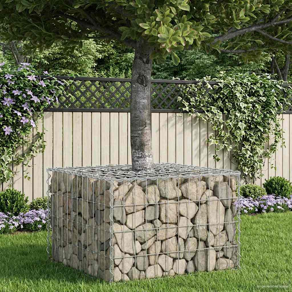vidaXL Gabion verhoogd bed Zilver