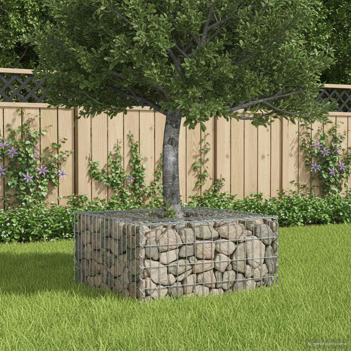vidaXL Gabion verhoogd bed Zilver